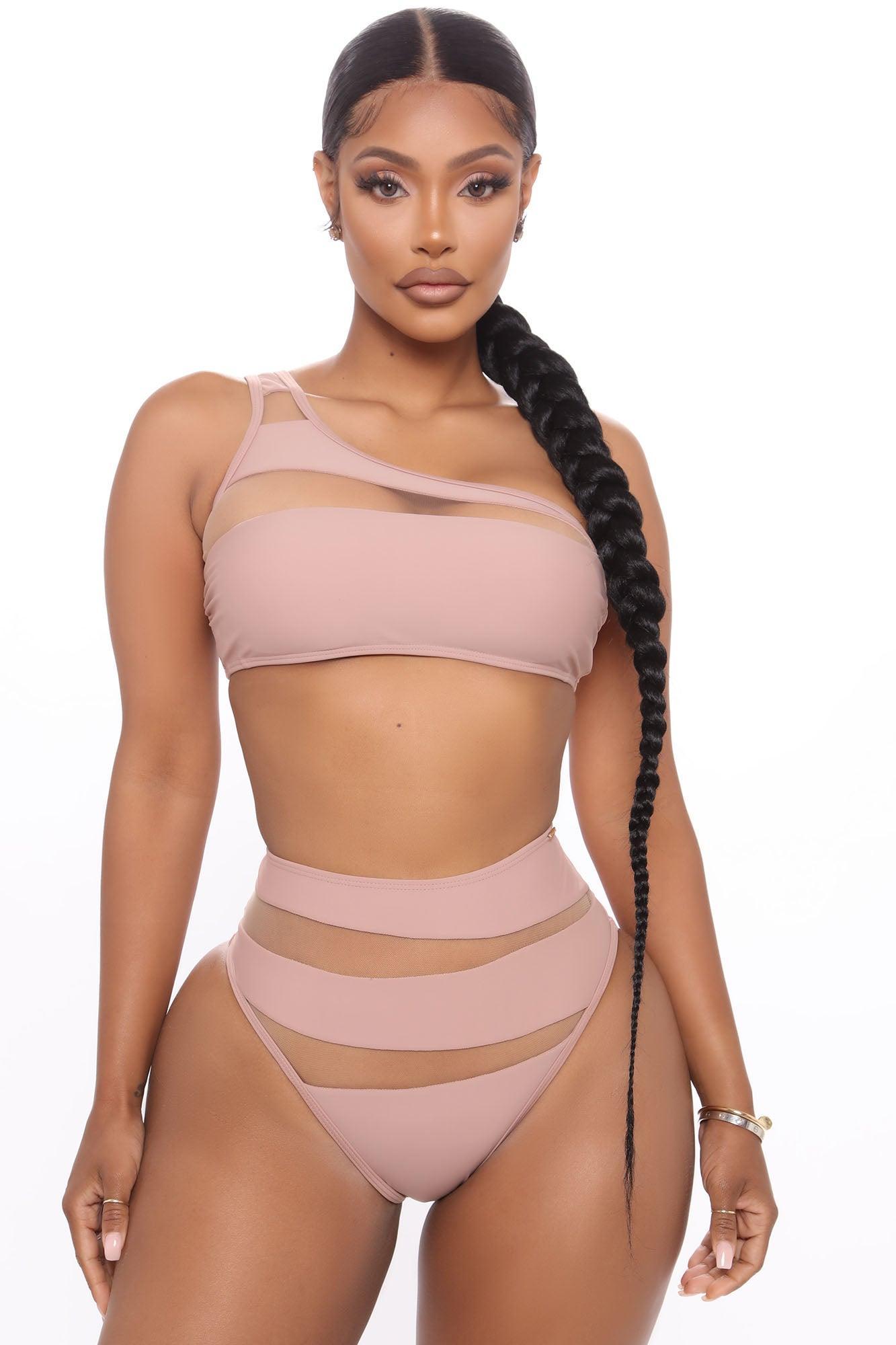 Island Hideout Cutout Mesh 2 Piece Bikini - Nude Product Image