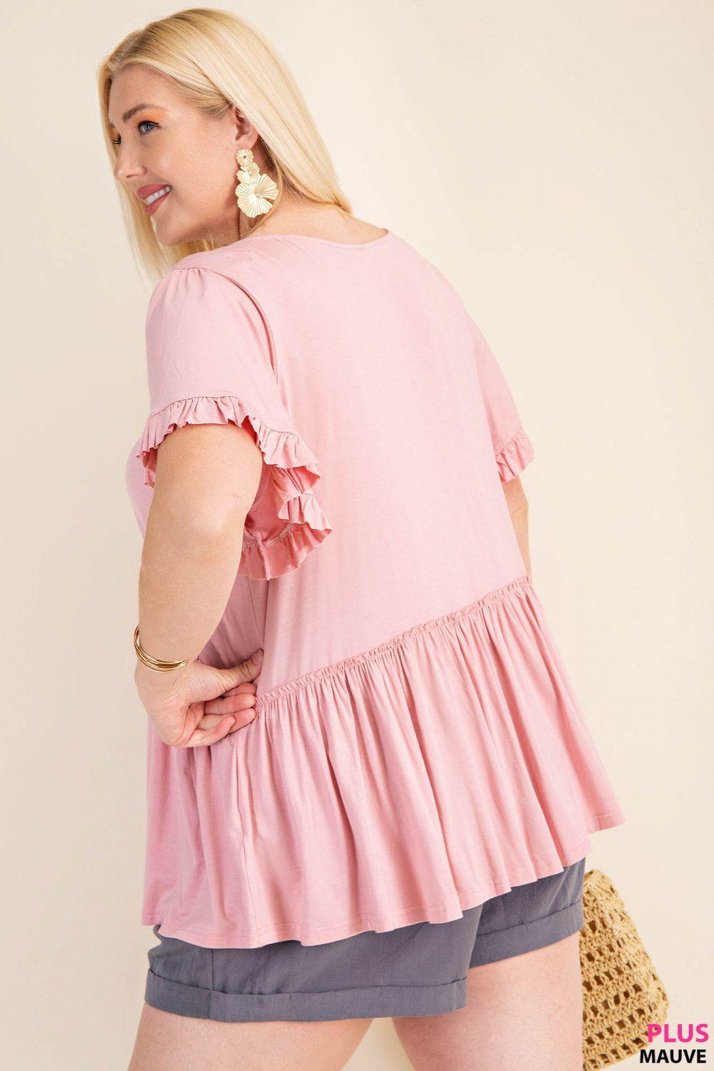 7275   Gracie Bell Sleeve Ruffle Top - Reg & Plus! Product Image