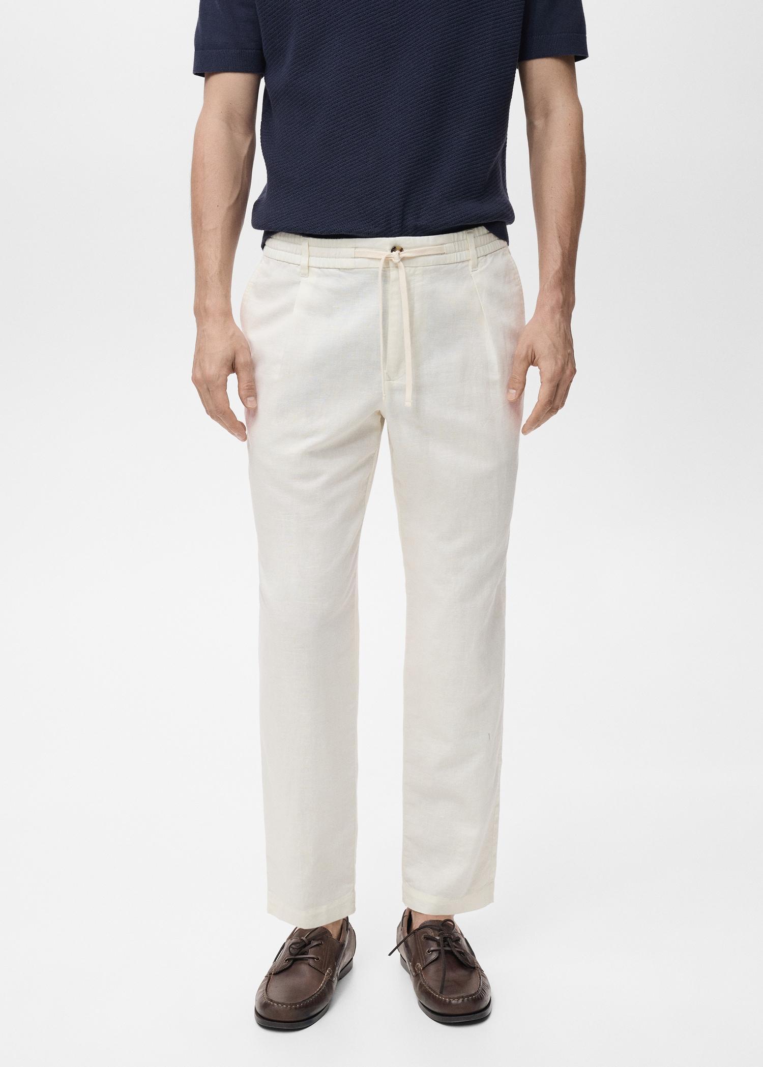 Slim-fit pants with drawstring - Men | MANGO USA Product Image