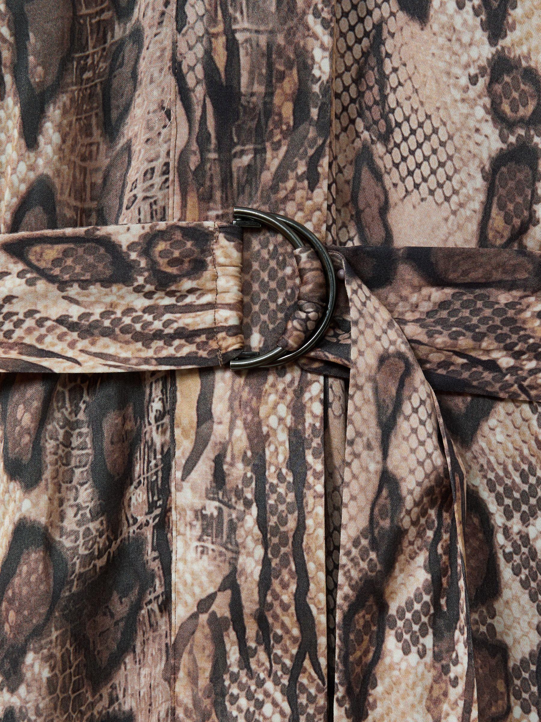 Snake Print Belted Midi Dress in Neutral Product Image