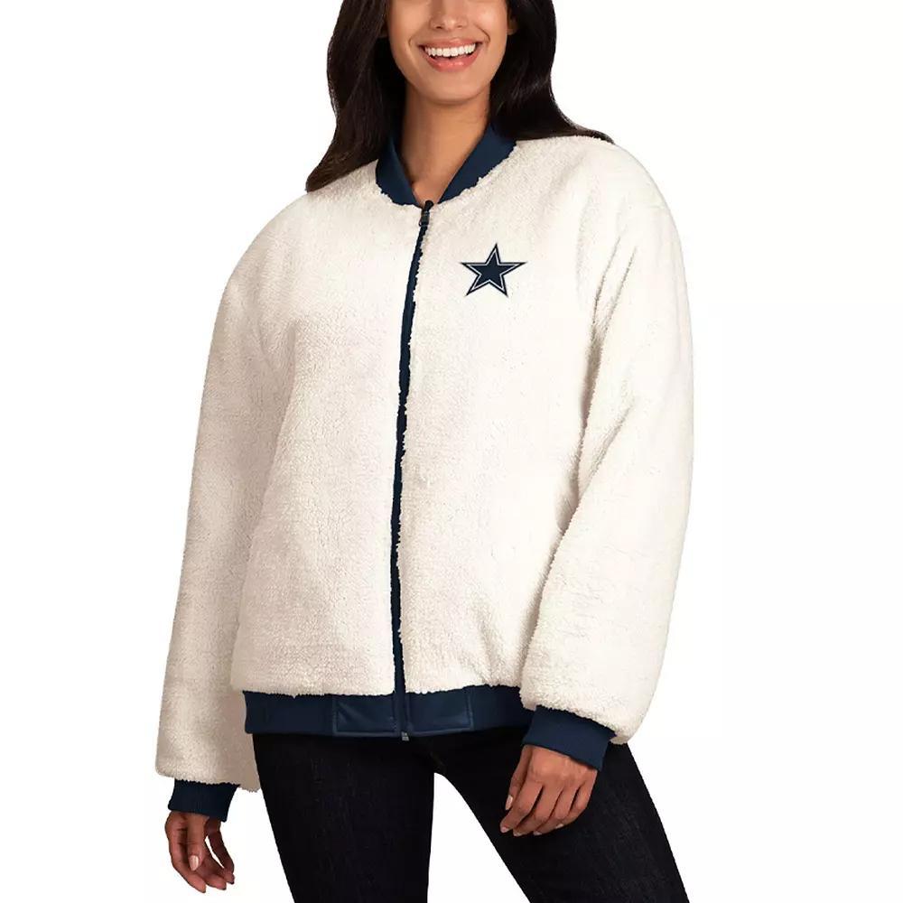 Women's G-III 4Her by Carl Banks Oatmeal/Navy Dallas Cowboys Switchback Reversible Full-Zip Jacket,  Product Image