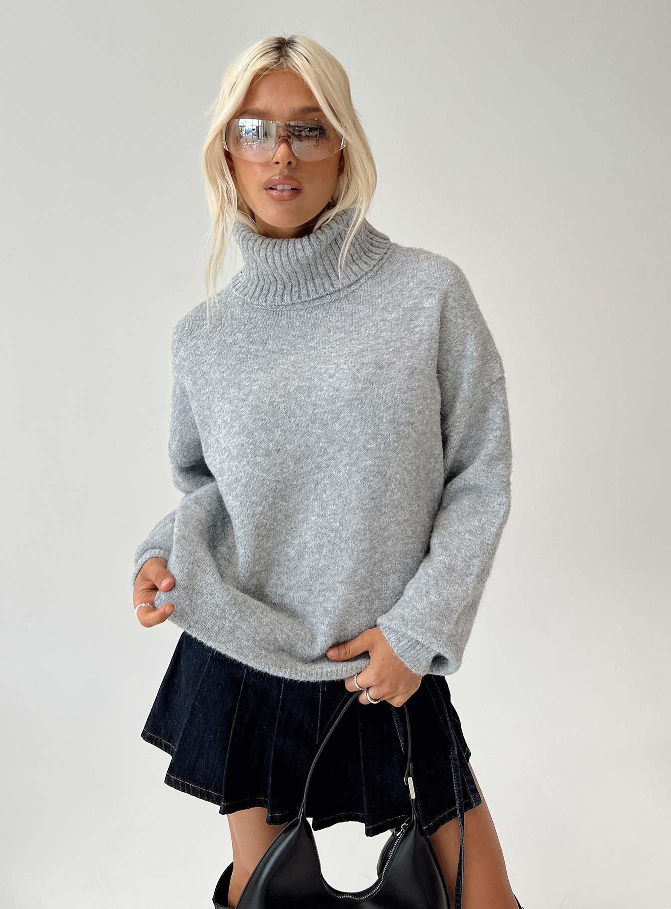 Oswin Turtleneck Sweater Grey Product Image