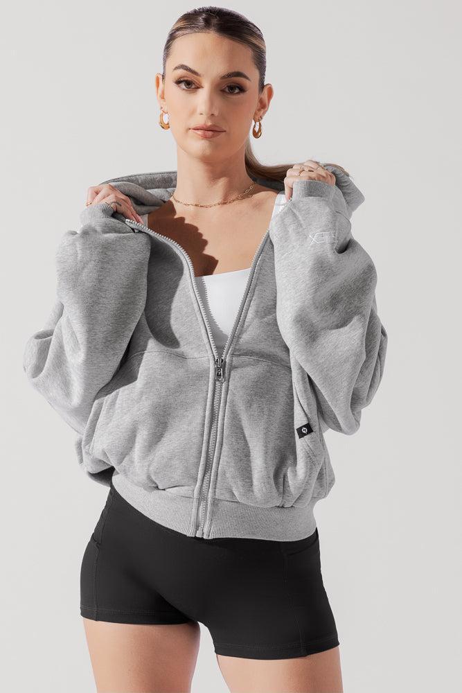 Zip Cloud Hoodie - Heather Grey Product Image