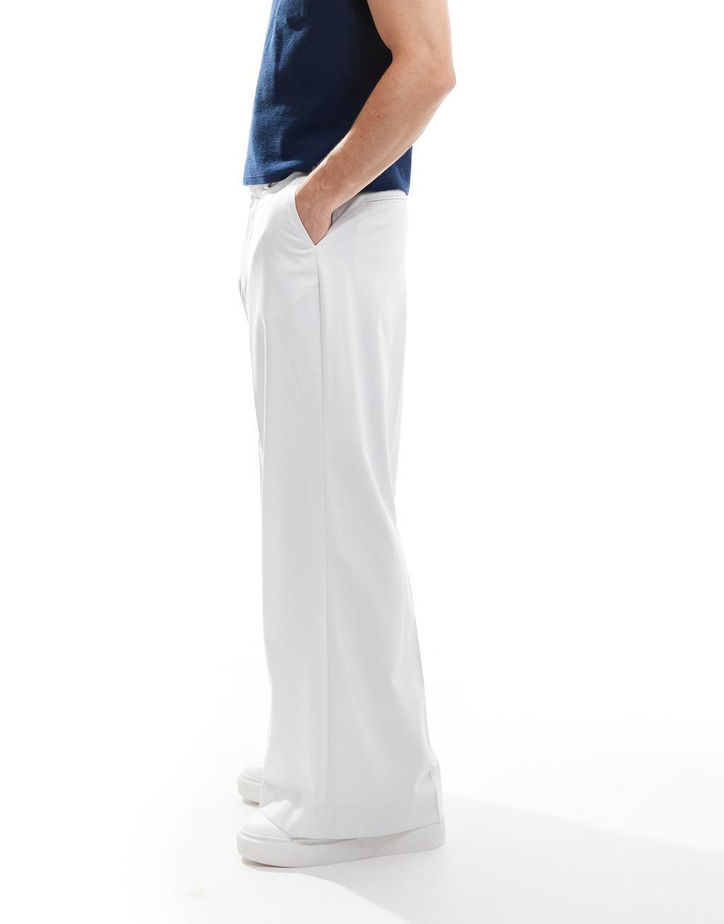 ASOS DESIGN loose fit dress pants in white Product Image