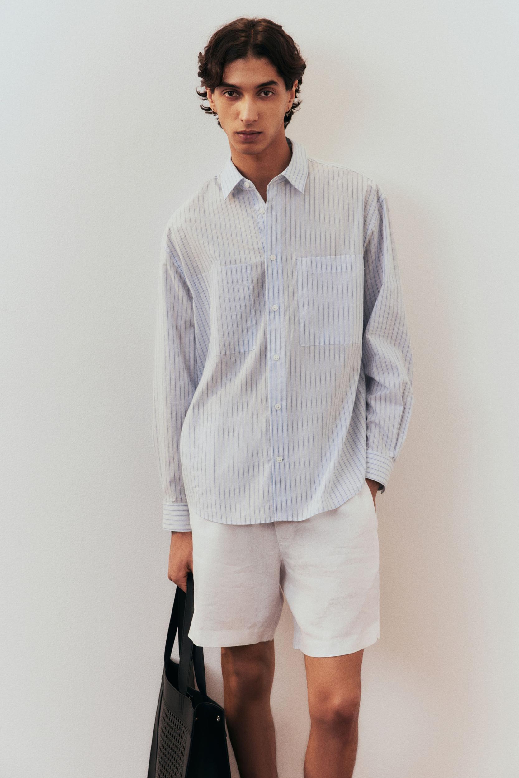 Regular-Fit Linen Shorts Product Image