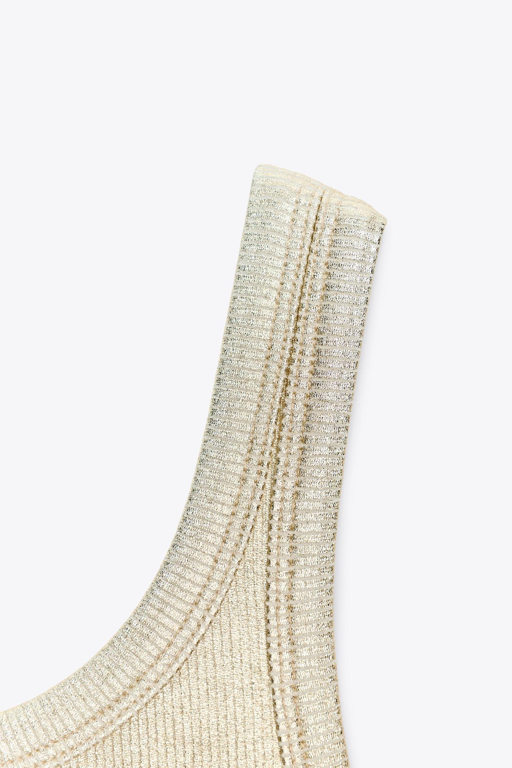 METALLIC RIBBED BODYSUIT Product Image