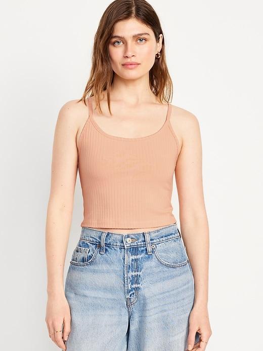 Fitted Ultra-Crop Ribbed Cami Product Image