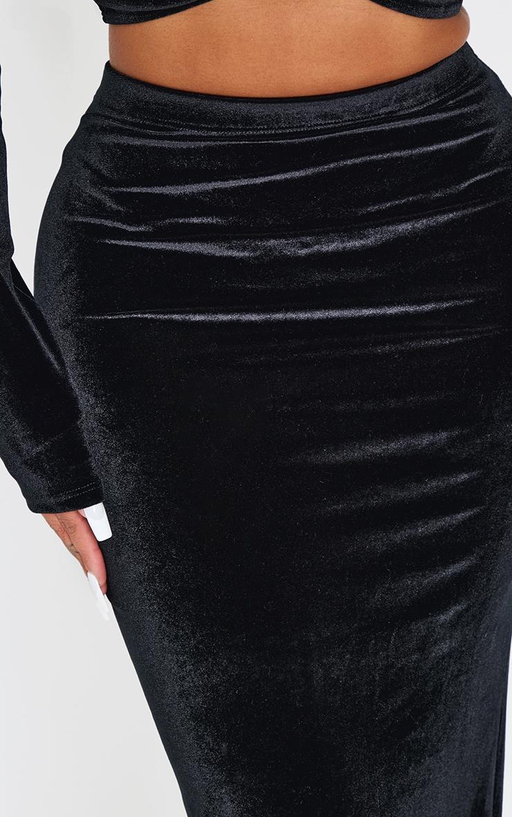 Shape Black Velvet Maxi Skirt Product Image