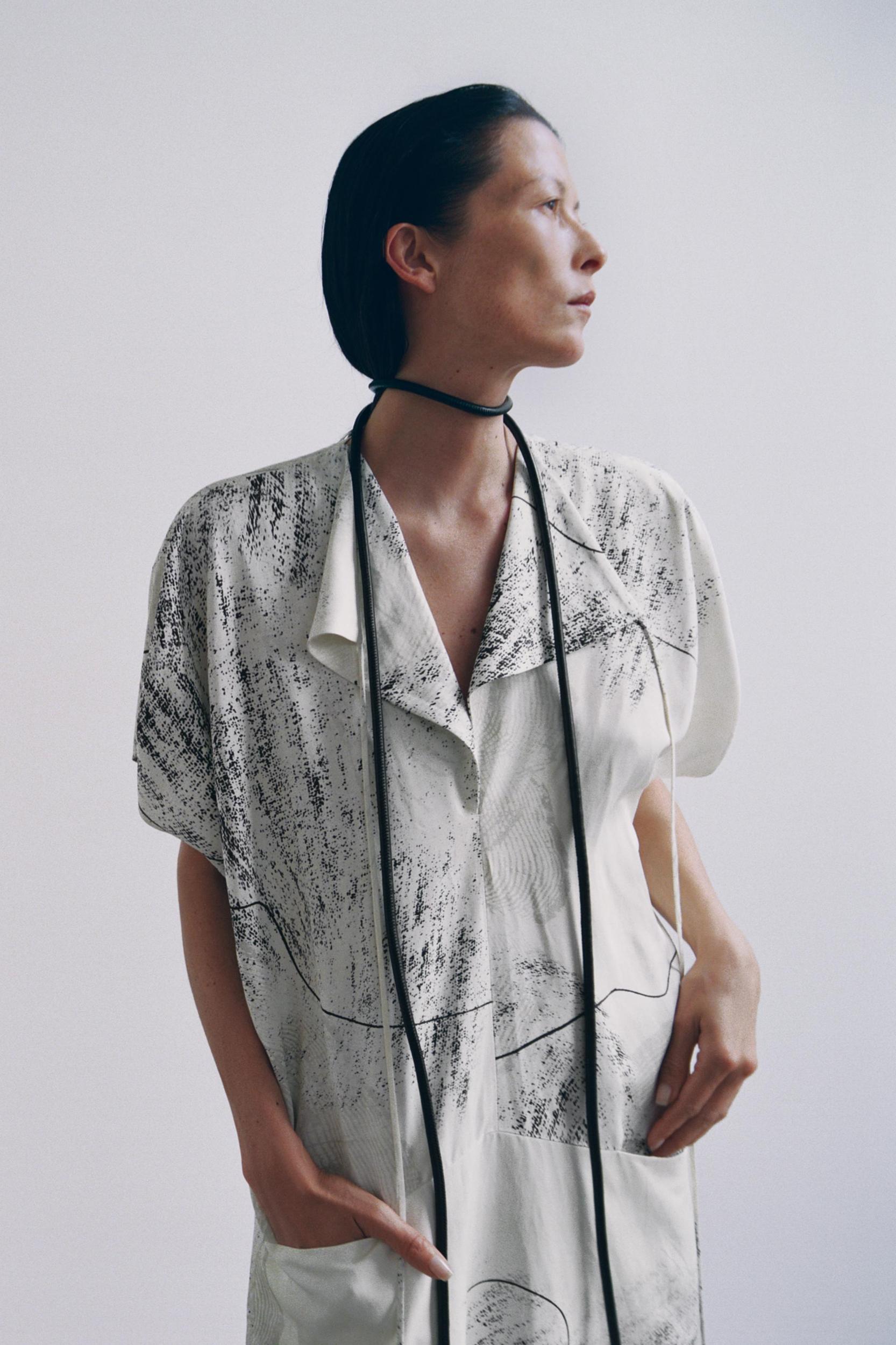 PRINTED MIDI DRESS ZW COLLECTION Product Image