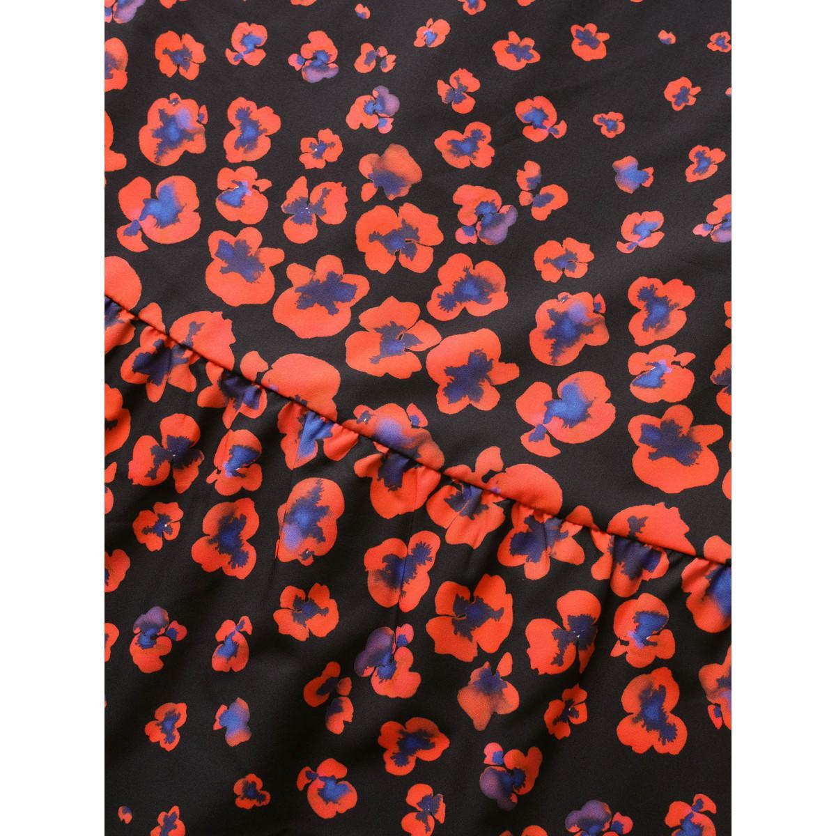 Plus Size Boho Print Elastic Waist Cami Midi Dress Black Women Elegant Non U-neck Sleeveless Curvy BloomChic 14-16/1X Product Image