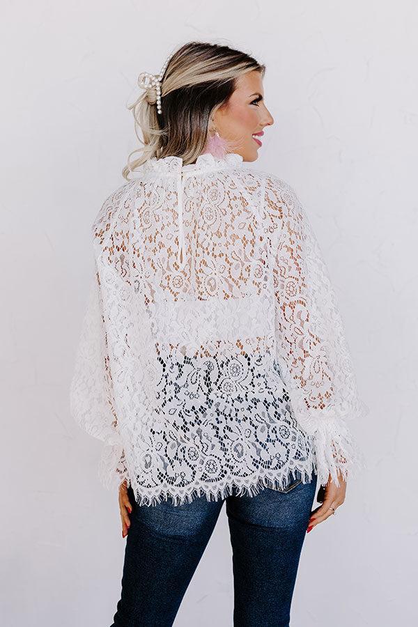 Lovestruck Babe Lace Top in Ivory Product Image