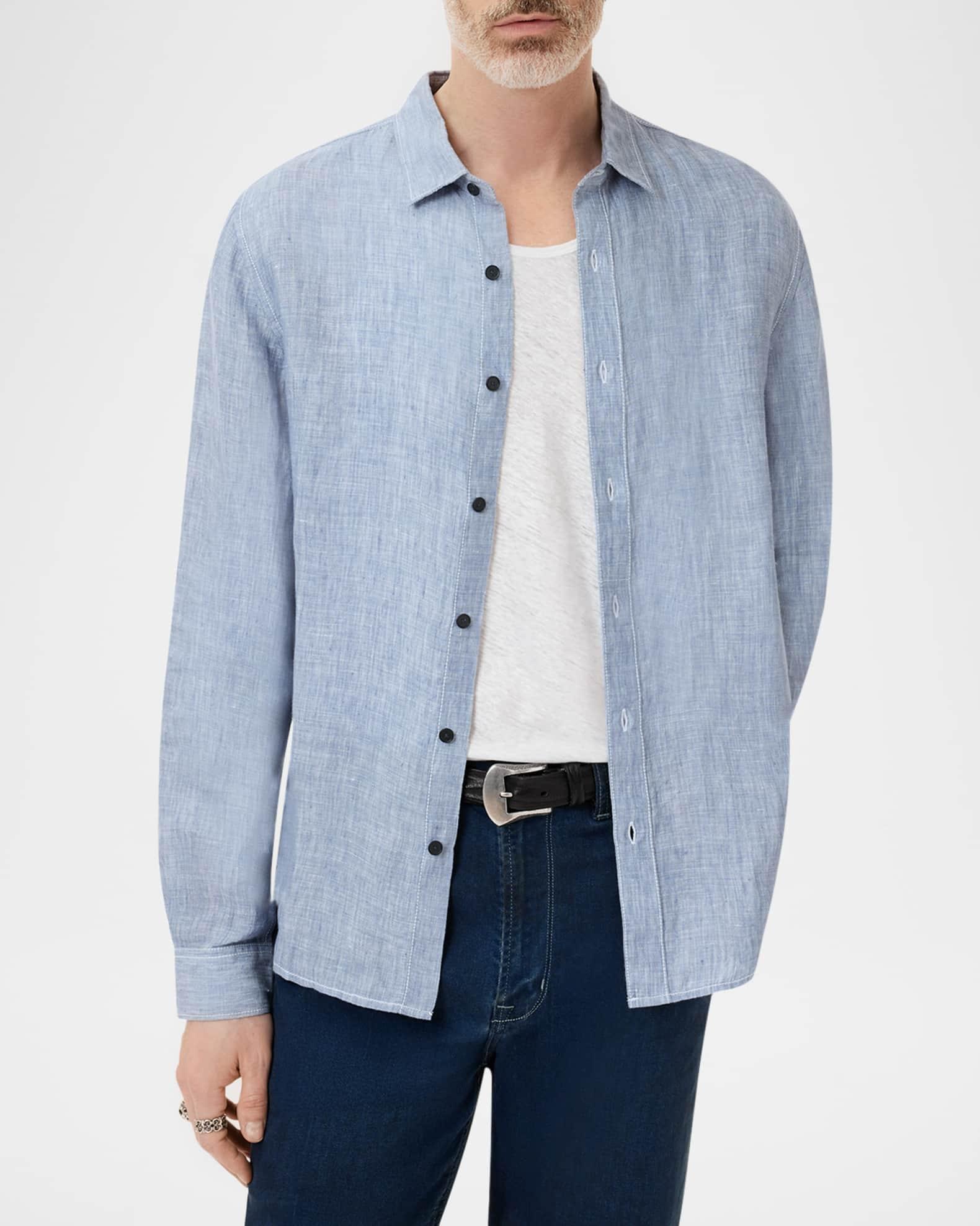 Men's Ben Linen Casual Button-Down Shirt Product Image