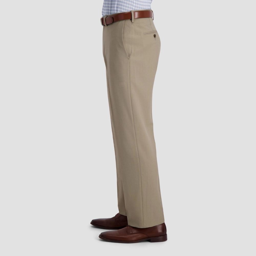 Haggar H26 Mens Big & Tall Stretch Classic Fit Dress Pants - Khaki 44x30 Product Image