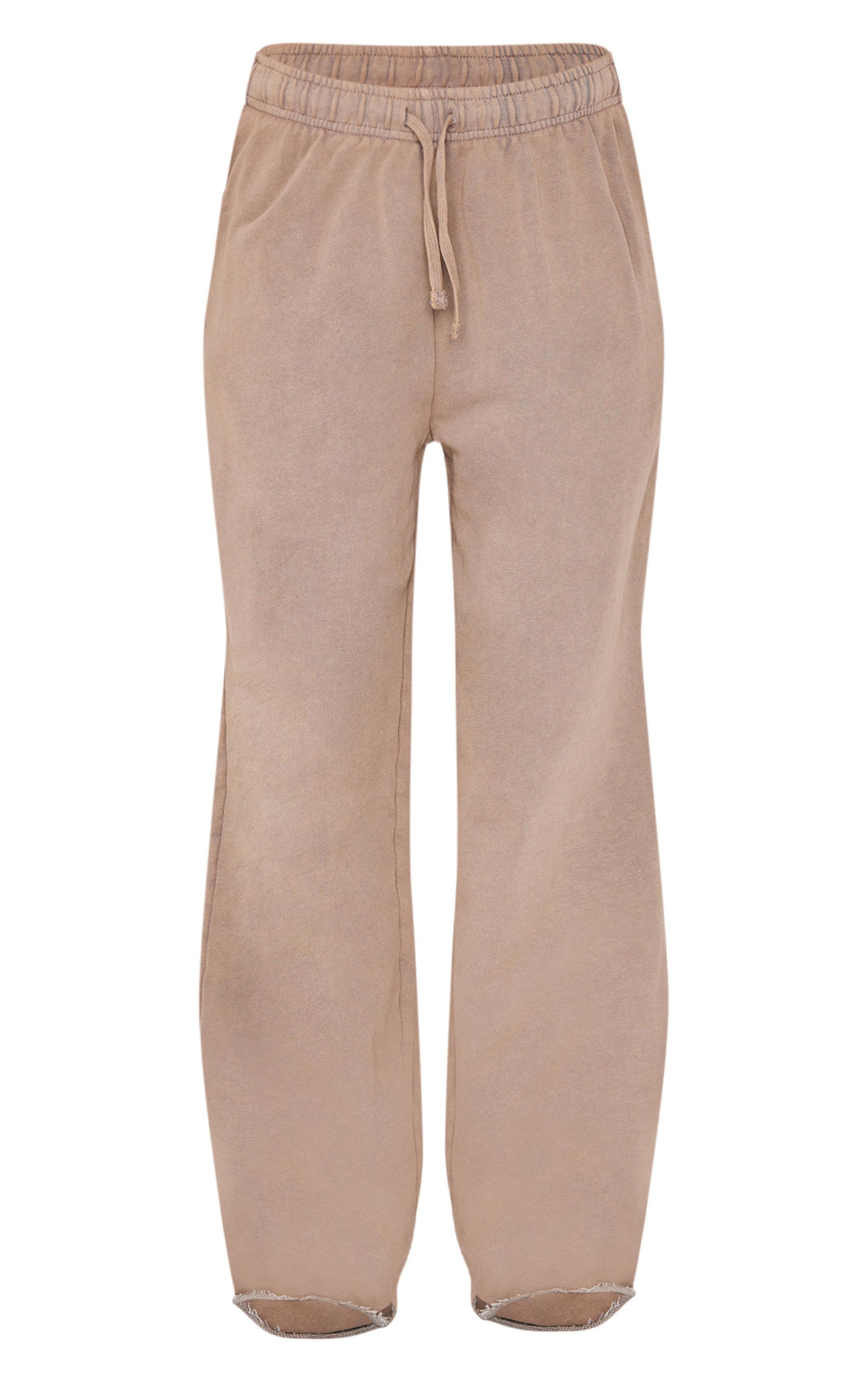 Brown Vintage Wash Wide Leg Sweatpants Product Image