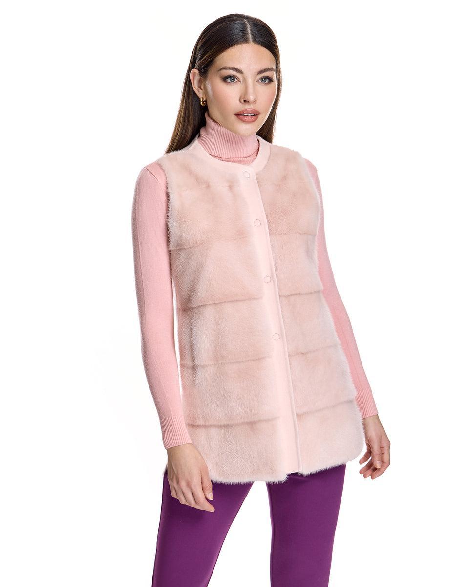 Mink Vest with Cashmere Back Product Image