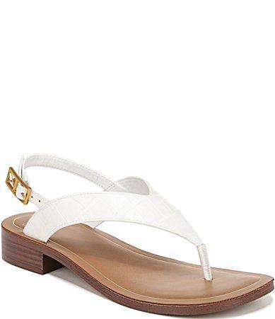 Franco Sarto Iris Ankle Strap Thong Sandals Croc Print Leather) Women's Sandals Product Image