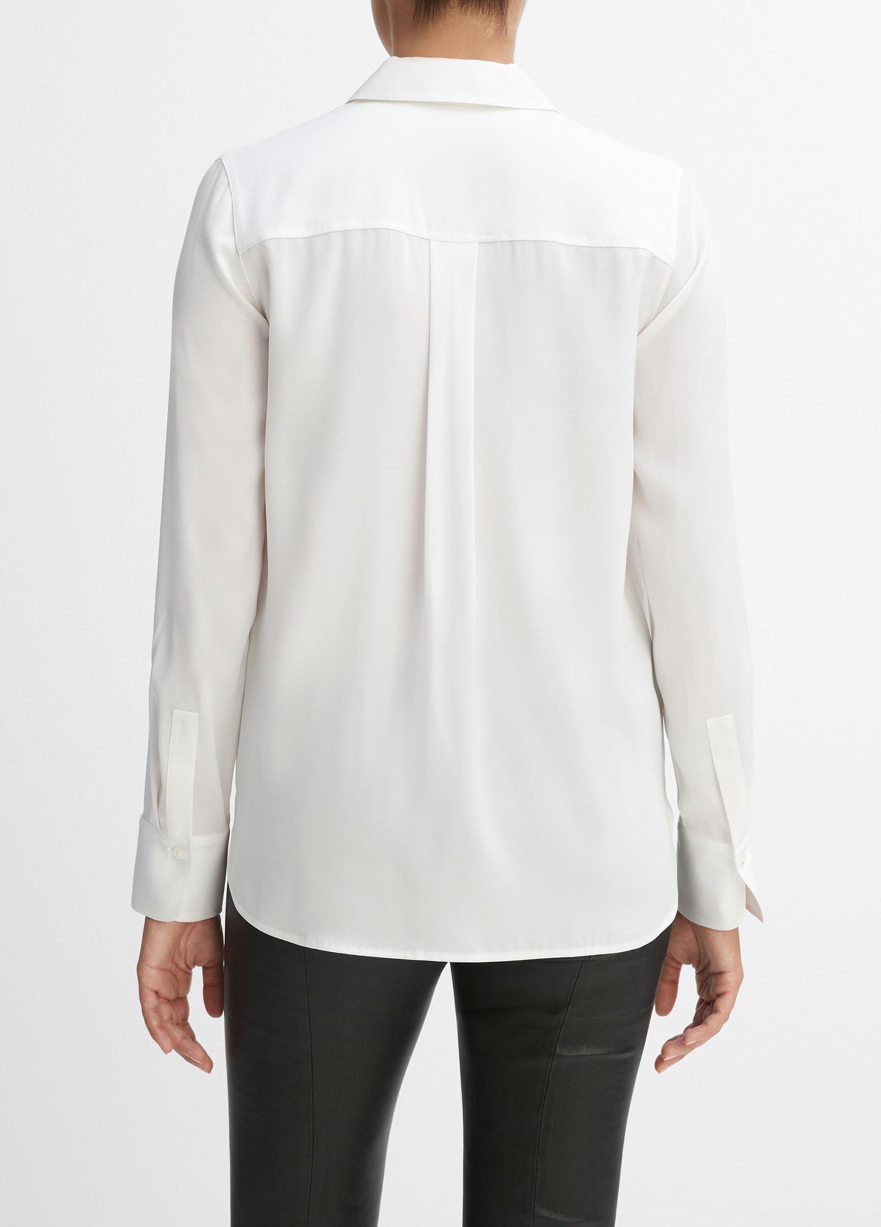 Slim Fitted Stretch-Silk Blouse Product Image