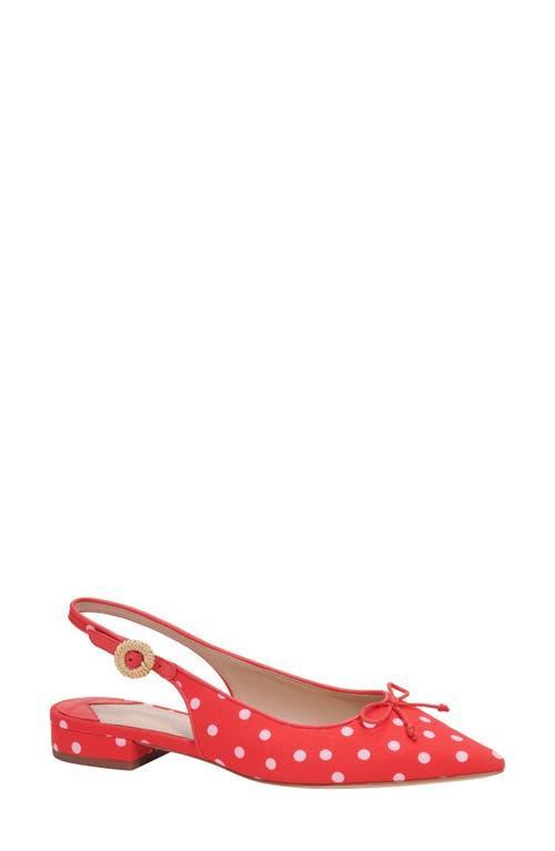 Kate Spade New York Womens Veronica Slip-On Pointed-Toe Slingback Flats - Ponderosa Red Product Image