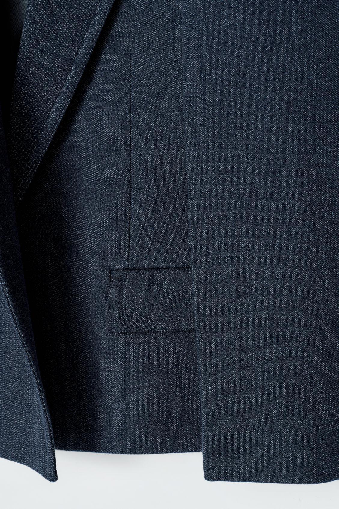 OVERSIZED EXAGGERATED-SHOULDER DENIM-LOOK BLAZER Product Image