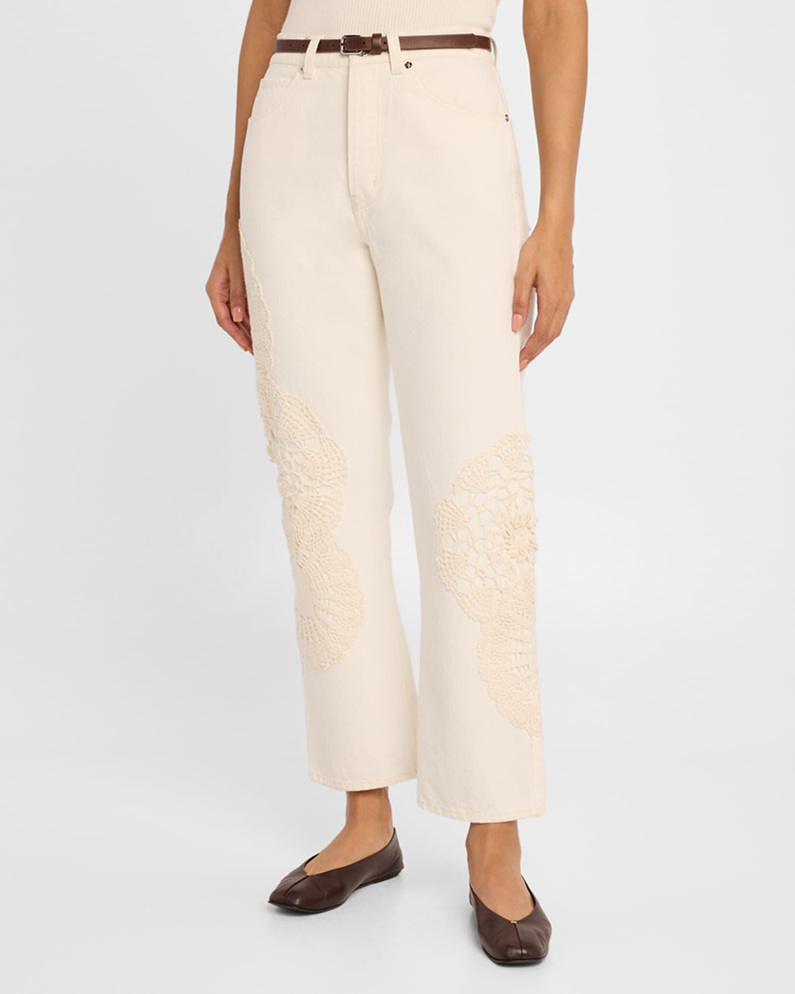 The Crochet Vertical Crop Jeans Product Image