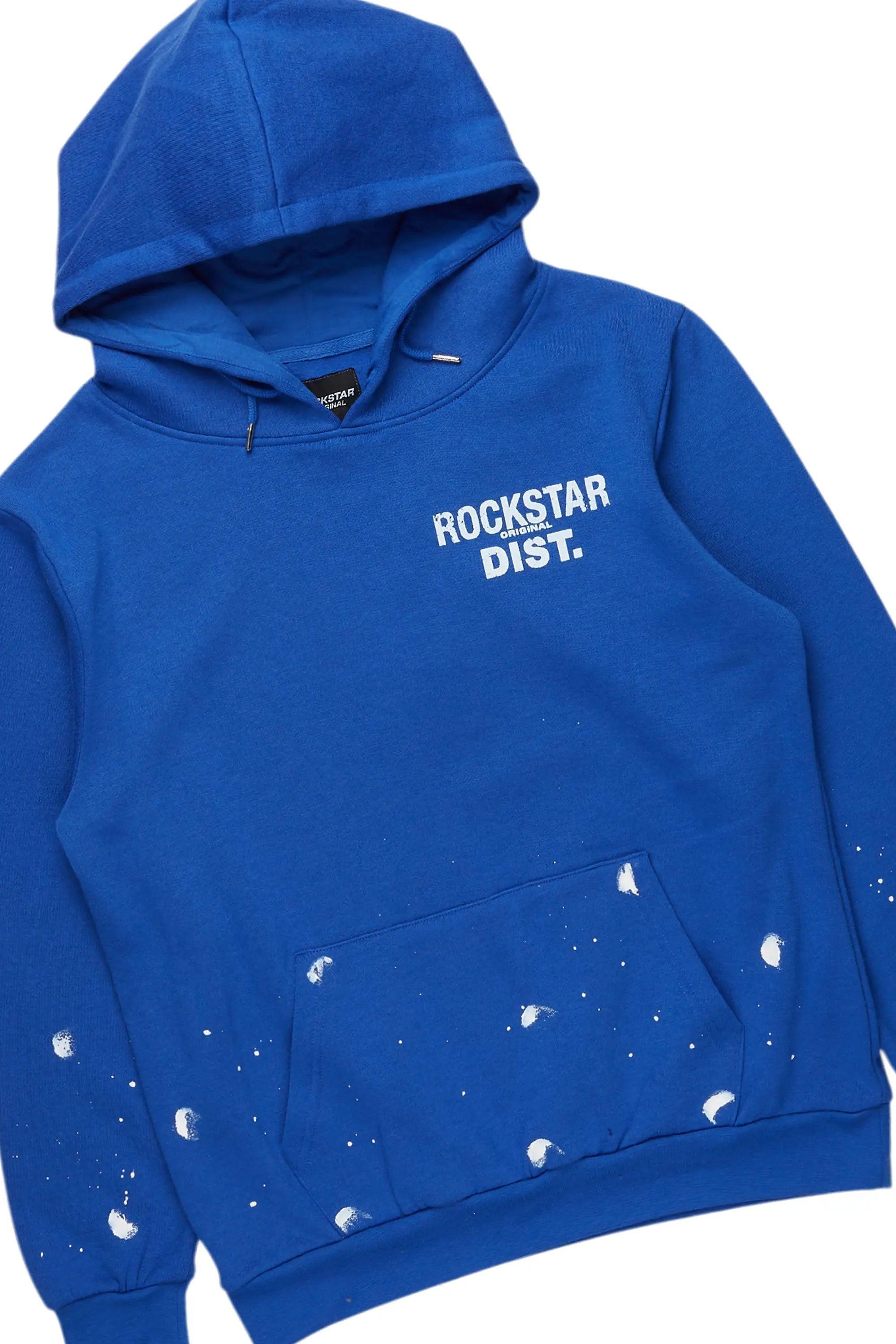 Raffer Royal Blue Hoodie/Stacked Flare Pant Set Male Product Image