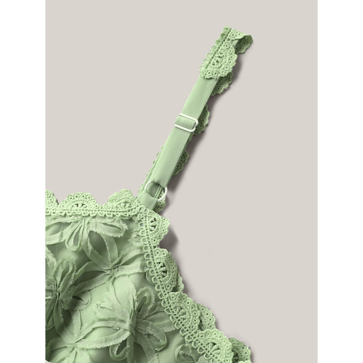 Plus Size Textured Lace Tie Flared Tank Top Women Greenbean Woven ribbon&lace trim V-neck Everyday-Elegant Tank Tops Camis BloomChic 14-16/1X Product Image