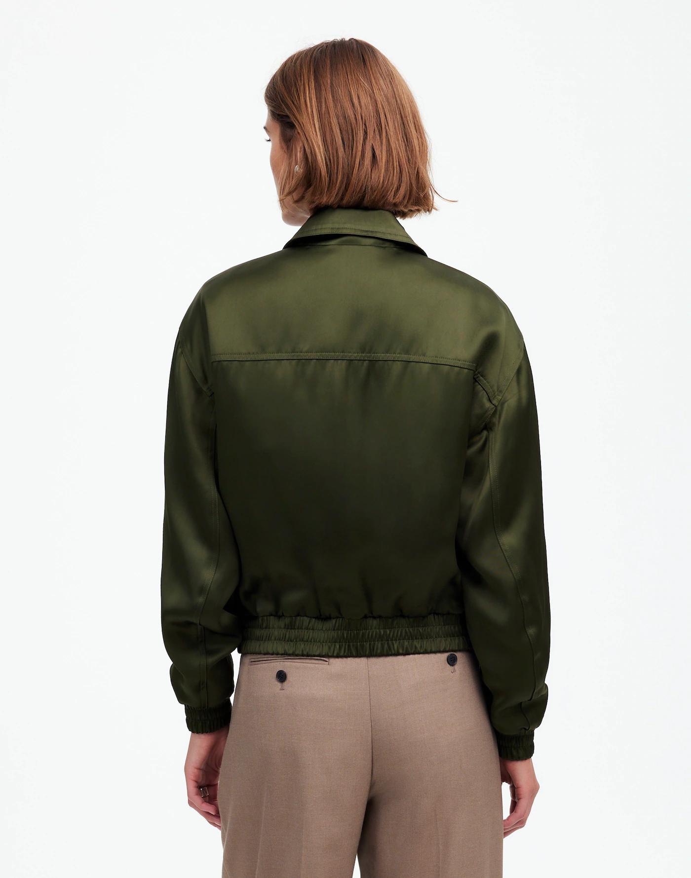 Relaxed Zip-Front Bomber Jacket Product Image