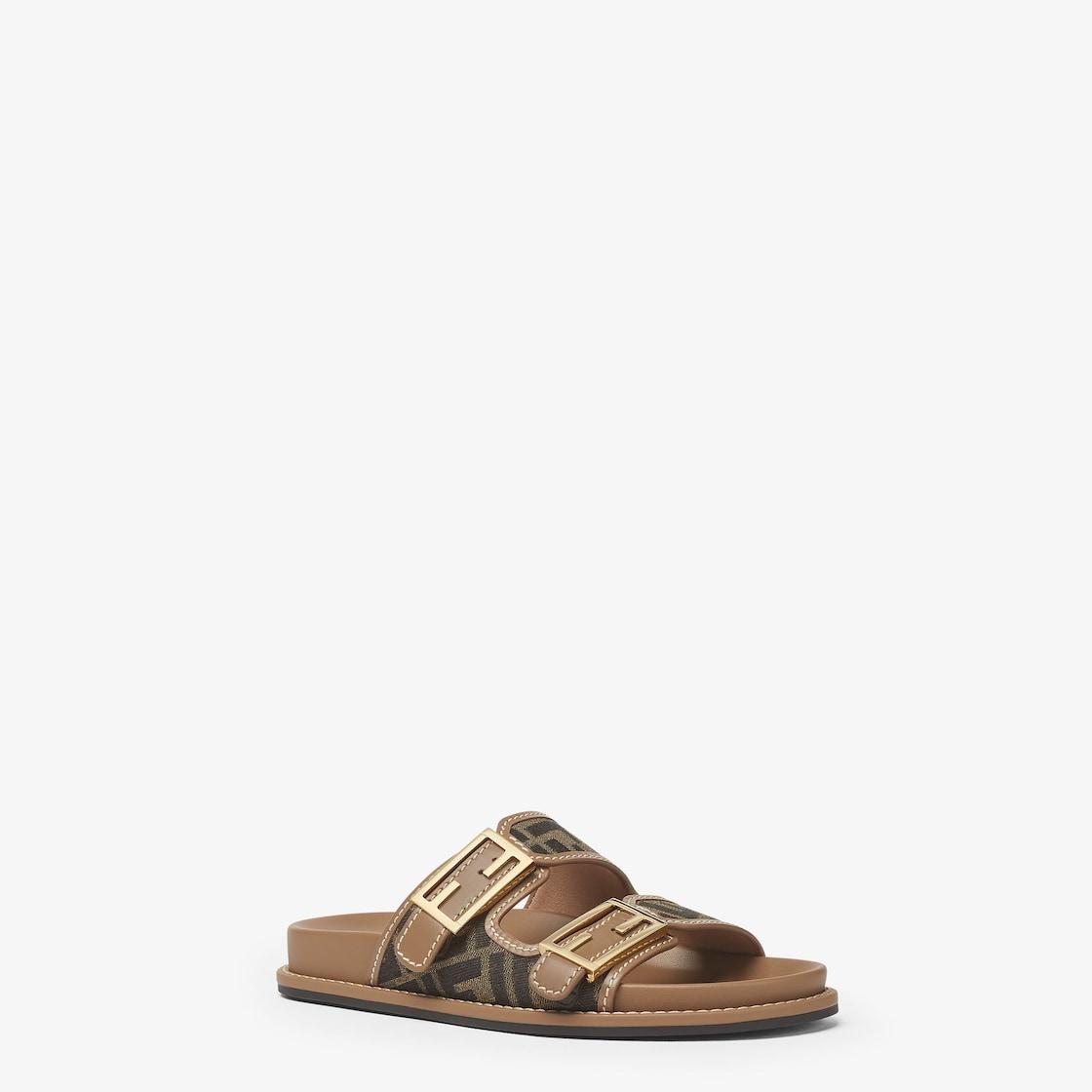 Fendi FeelBrown FF fabric slides Product Image