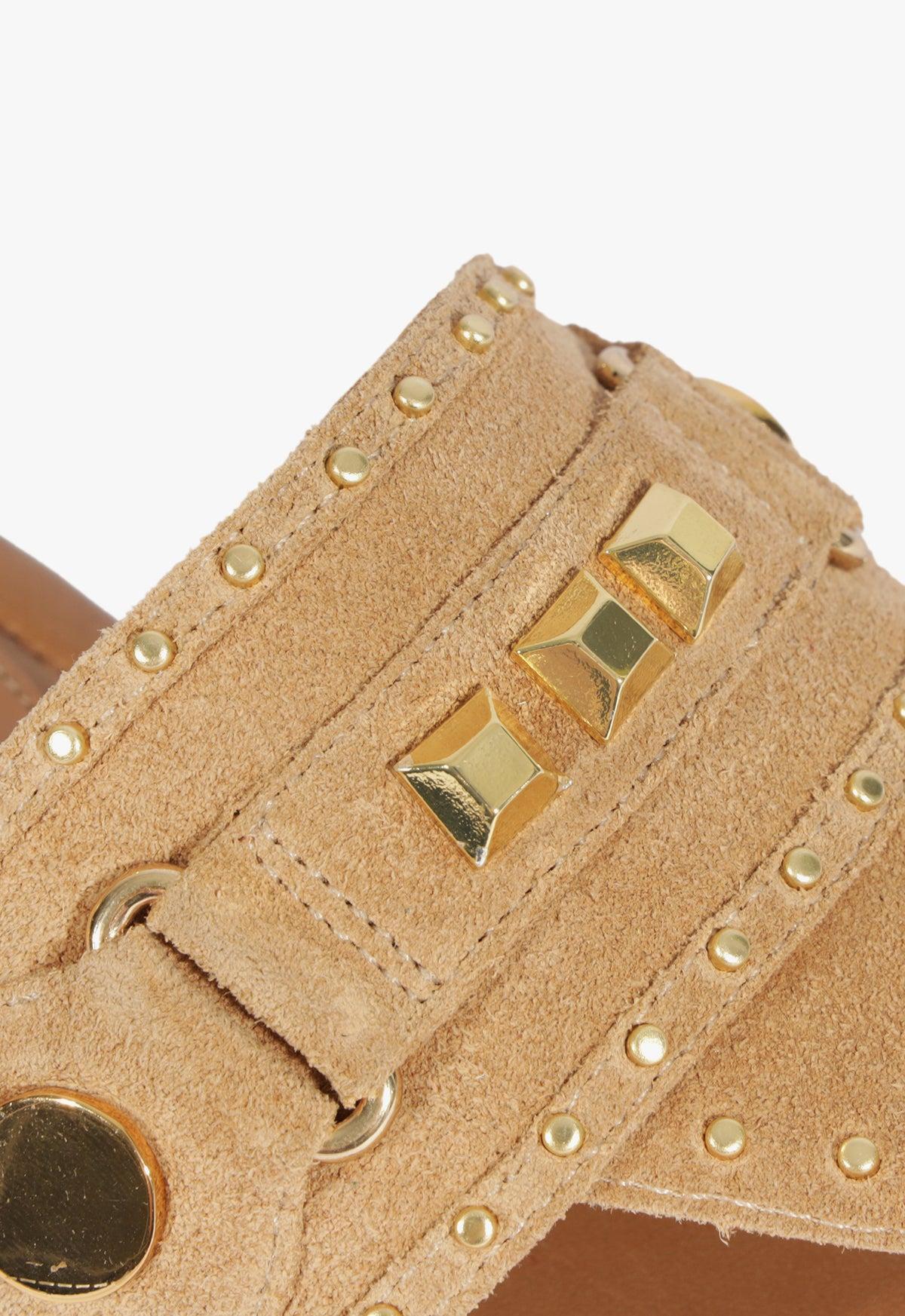 Aria Beige Suede Sandal Product Image