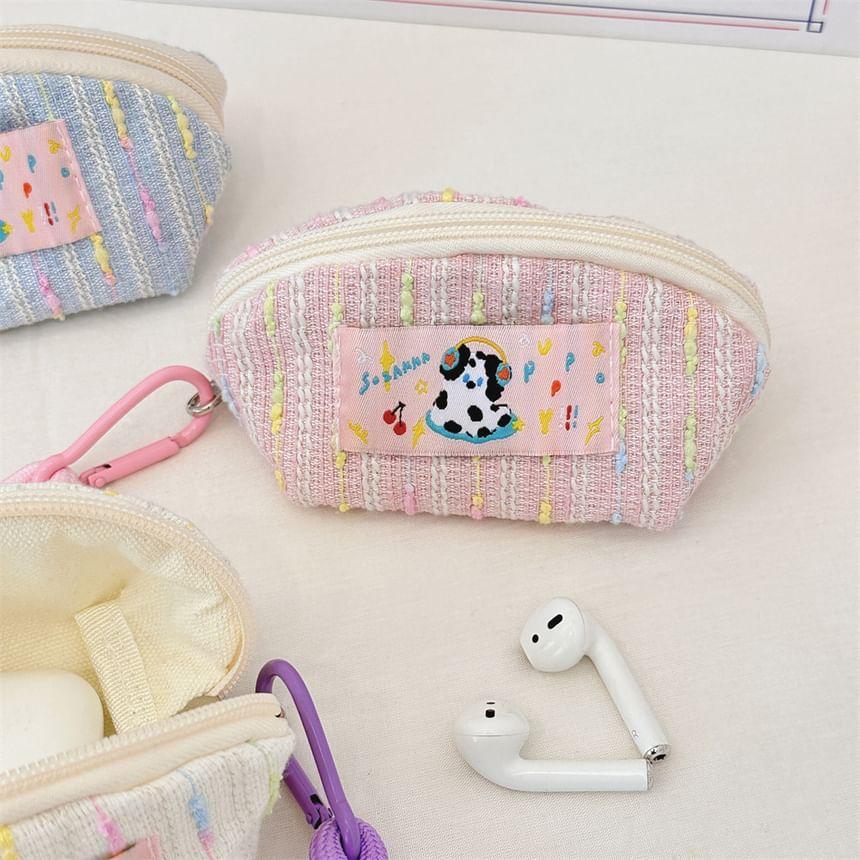 Striped Applique Make Up Pouch Product Image