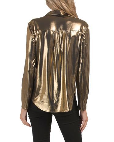 Liquid Shine Shirt for Women | Polyester/Spandex/Metal Product Image