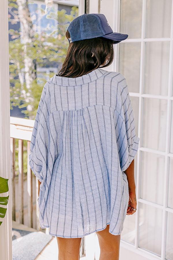 Sea Breeze Oversized Button Up in Sky Blue Product Image