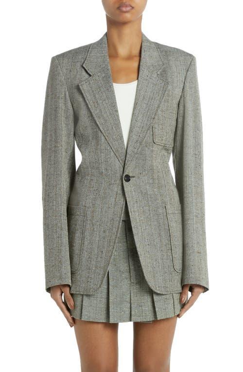 Knotted Melange Viscose Blazer Jacket Product Image