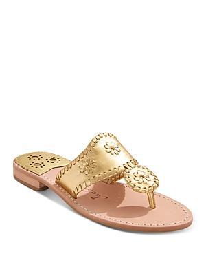 Jack Rogers Jacks Leather Flat Thong Sandals Product Image