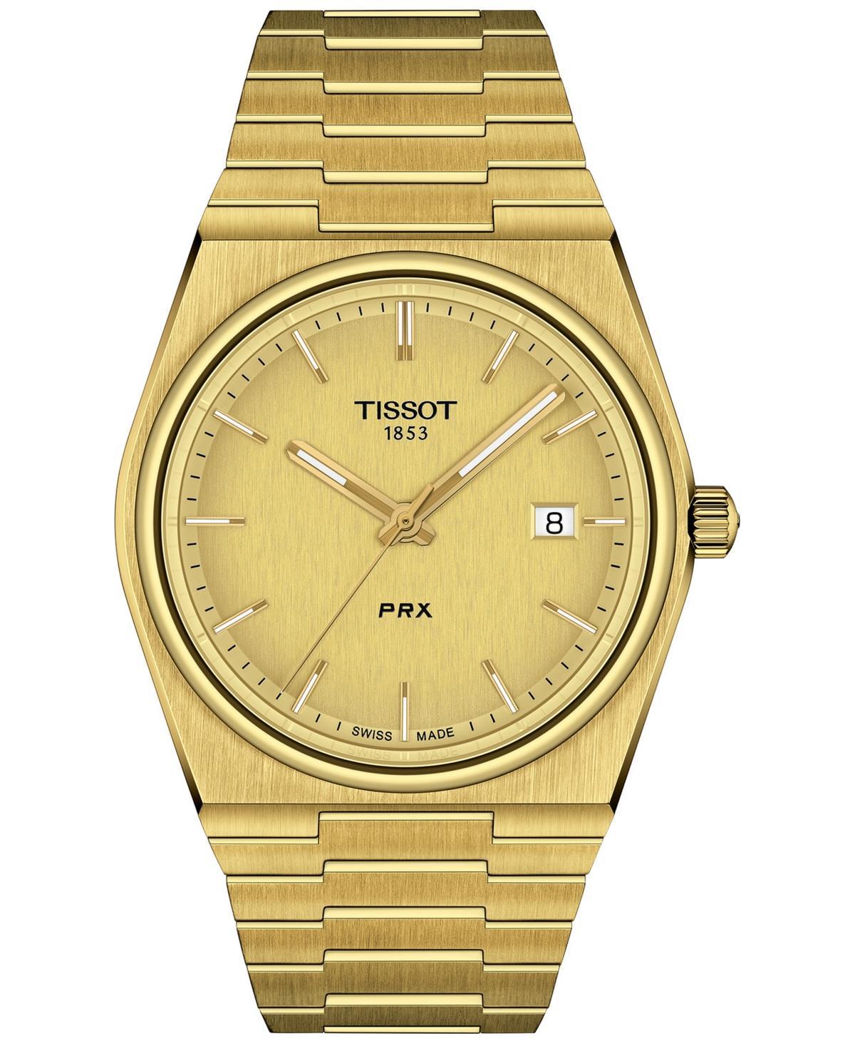 Tissot Mens Prx Quartz Analog Gold Stainless Steel Bracelet Watch Product Image