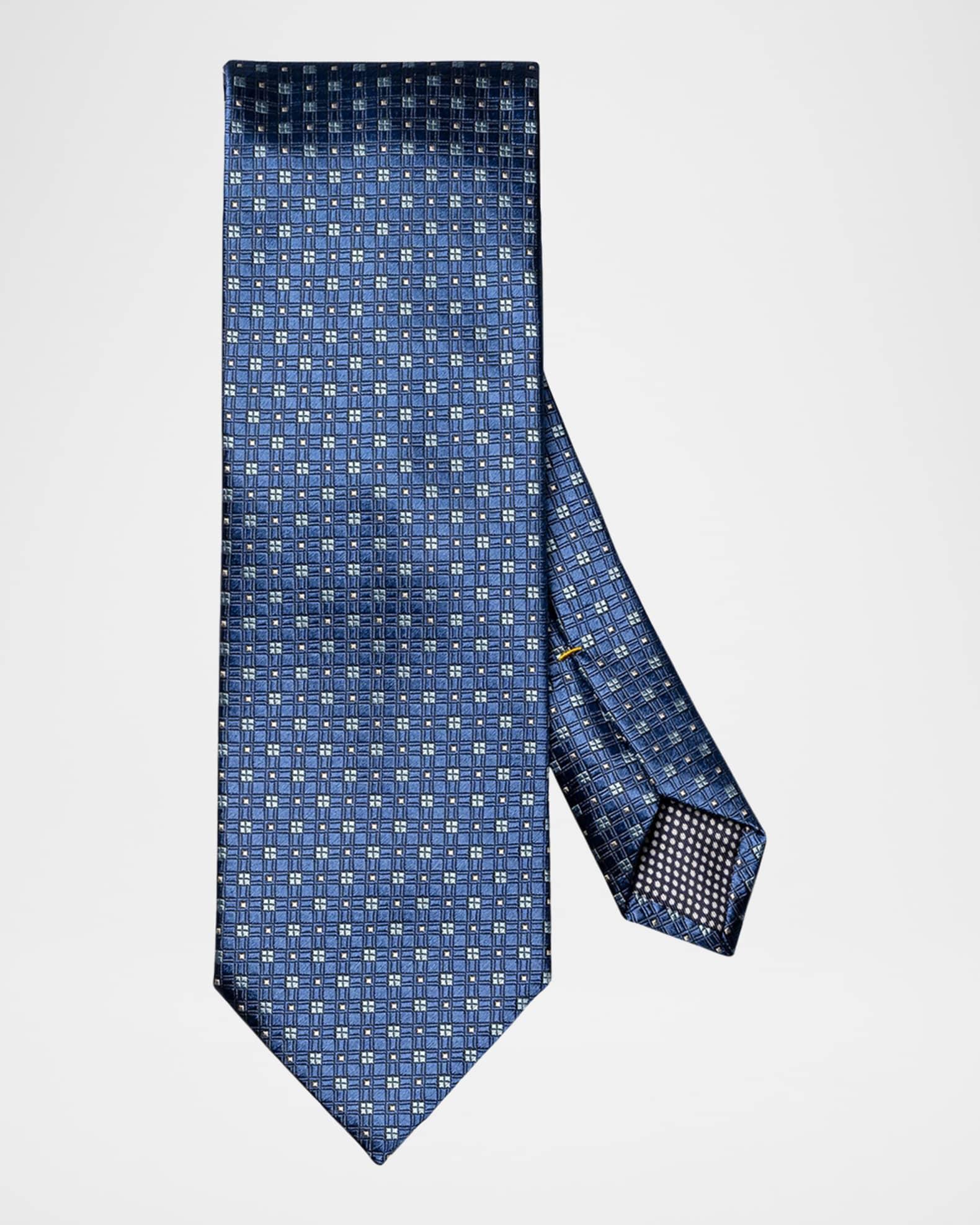 Men's Micro-Square Woven Silk Tie Product Image