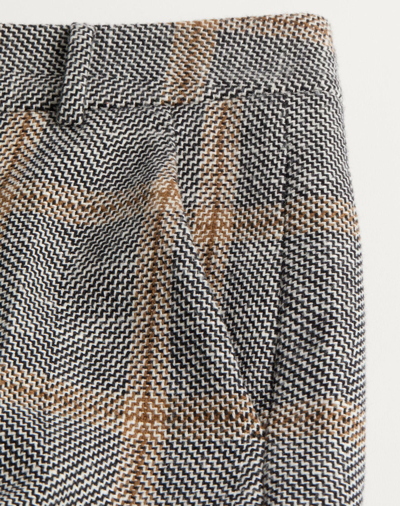Wool Blend Trousers With Turn-Up With Check Pattern Product Image