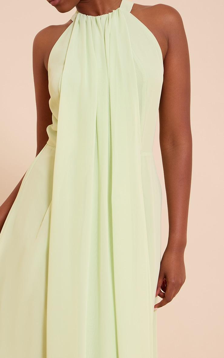 Lime Chiffon Extreme Pleated Maxi Dress Product Image