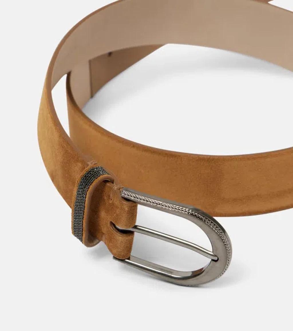 BRUNELLO CUCINELLI Suede Belt In Brown Product Image