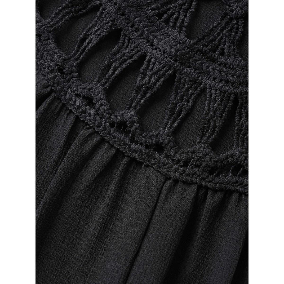 Plus Size Solid Cut Out Ruffle Cap Sleeve Dress Black Women Resort Woven ribbon&lace trim V-neck Cap Sleeve Curvy Midi Dress BloomChic 22-24/3X Product Image