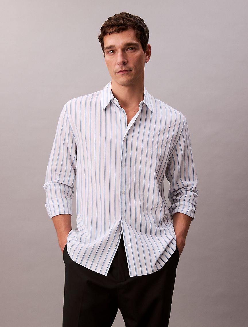 Stripe Relaxed Button-Down Shirt Product Image