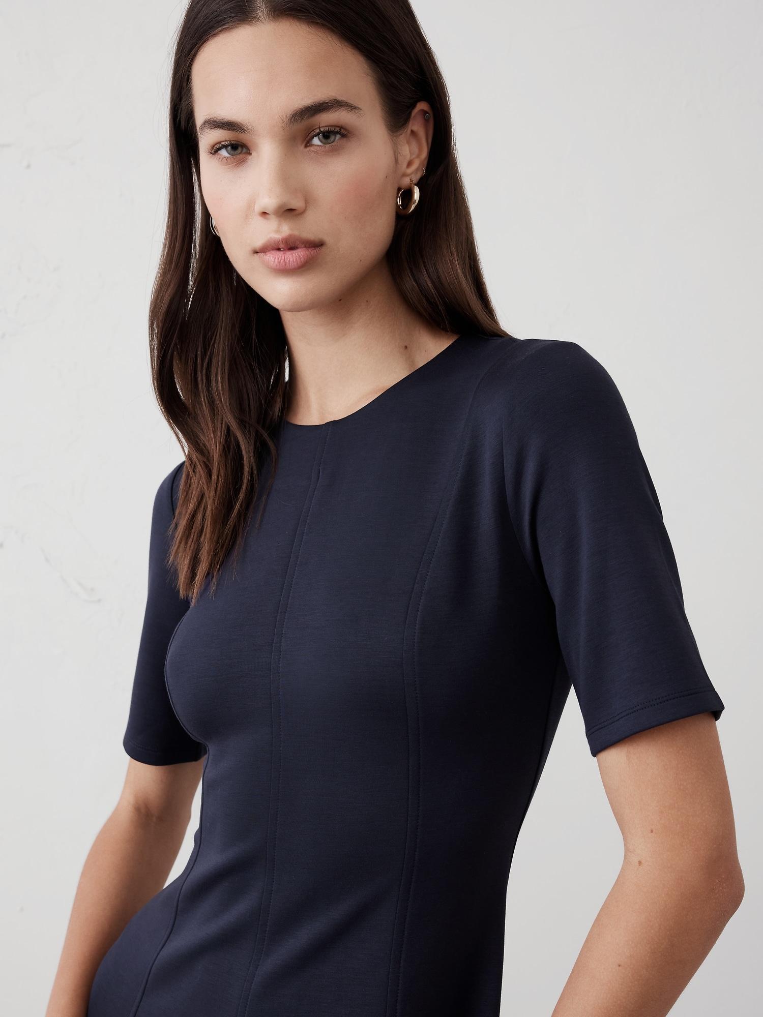 Soft Touch Scuba Seamed Midi Dress Product Image