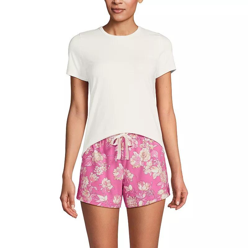 Lands' End Women's Knit Pajama Short Set Short Sleeve T-Shirt and Shorts Product Image