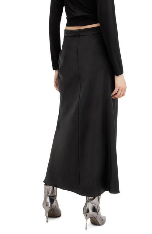 Alexia Ruched Maxi Skirt In Black Product Image