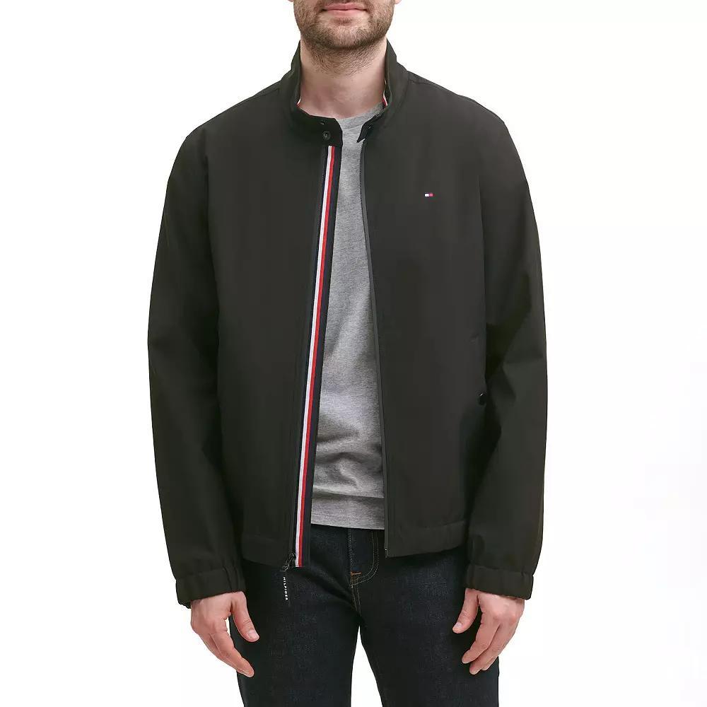 Men's Tommy Hilfiger Collar Bomber Jacket, Size: Large, Black Product Image