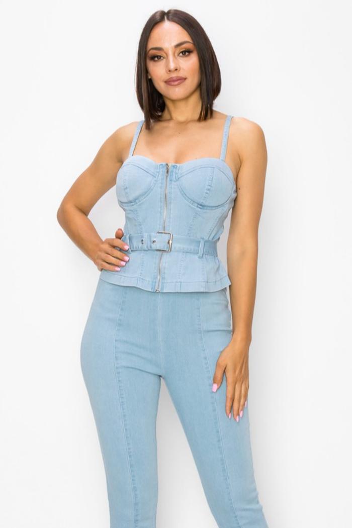 Belted Cami and Mid-Rise Top & Pants Set Product Image