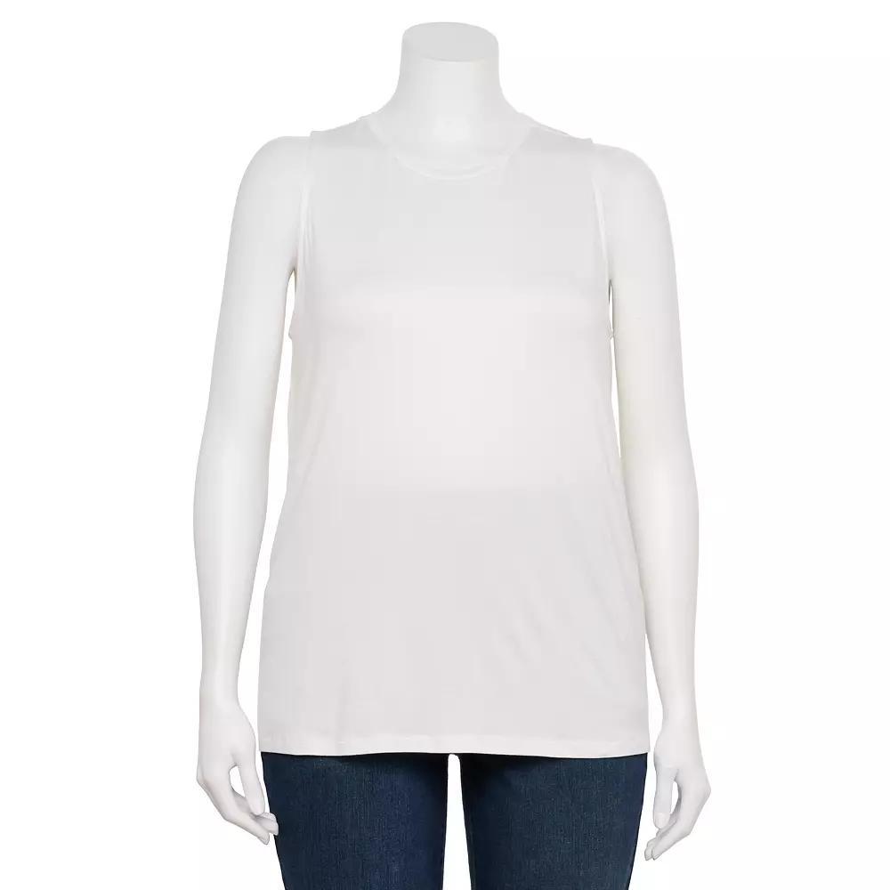 Plus Size Nine West Essential Easy High-Neck Tank, Womens Product Image