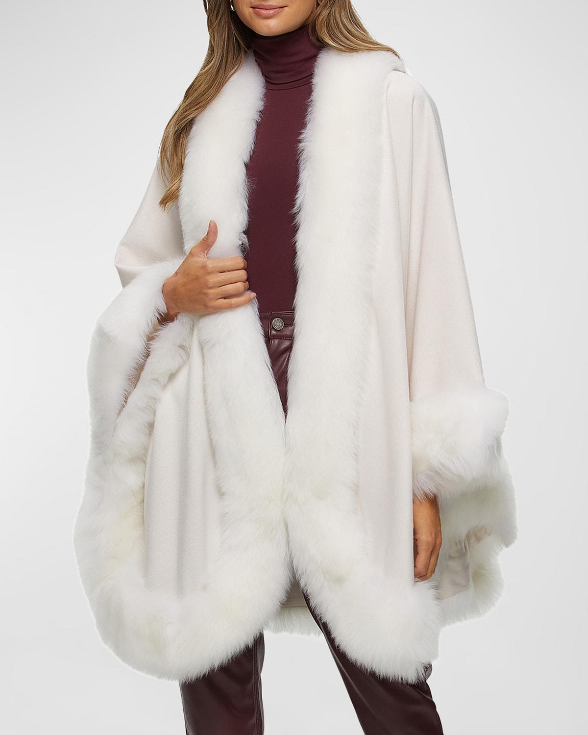 Cashmere Cape With Toscana Shearling Lamb Trim Product Image