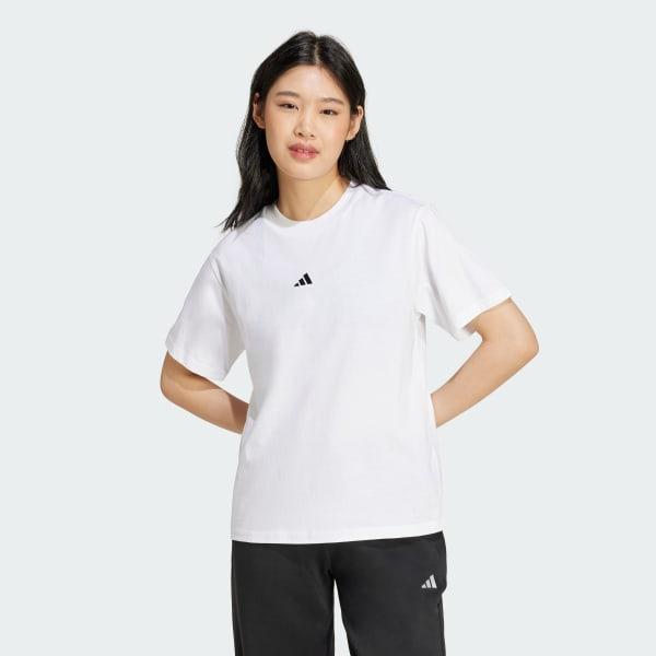 adidas Essentials Small Logo Cotton Tee Pure Ruby XS Womens Product Image