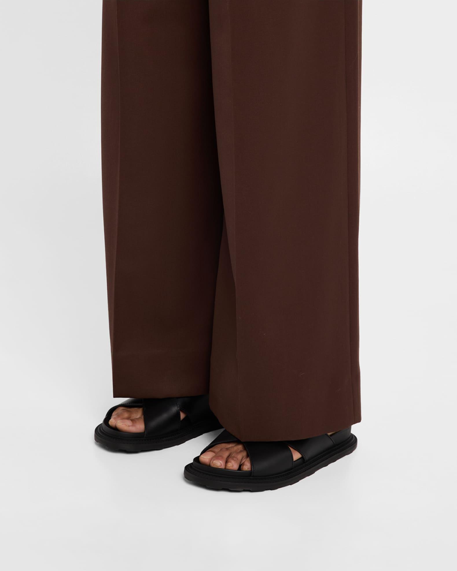 Men's Calfskin Leather Slide Sandals Product Image